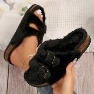 Womens Sandals Strappy Slip-On Slides